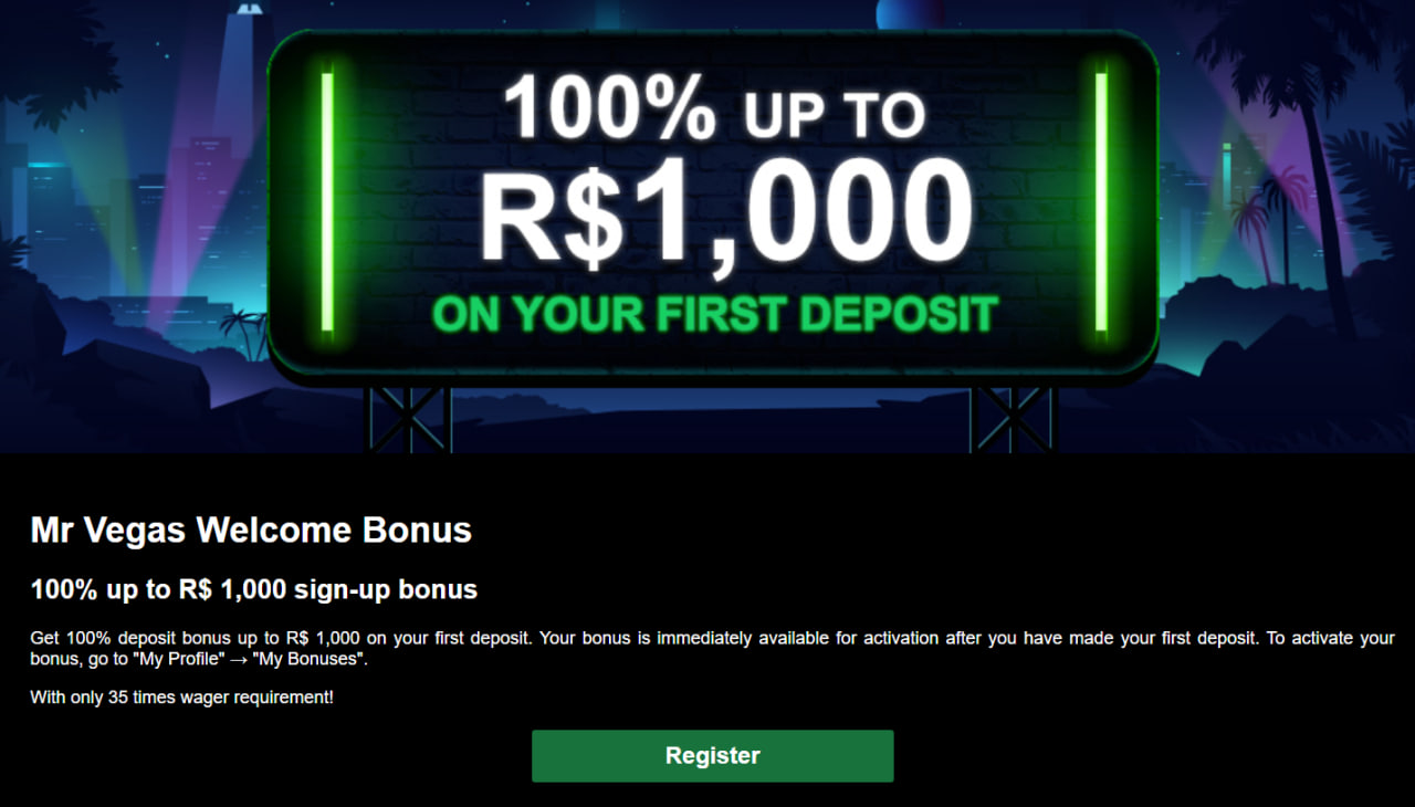 Join mrvegas to get welcome bonus